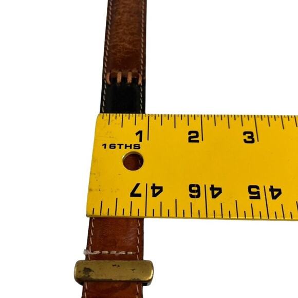 FOSSIL Belt Women's Medium Two Tone Brown Stitch Leather Metal Buckle - Picture 8 of 10